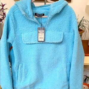 Kingsfun Blue Fleece Hoodie nwt m but will fit a large